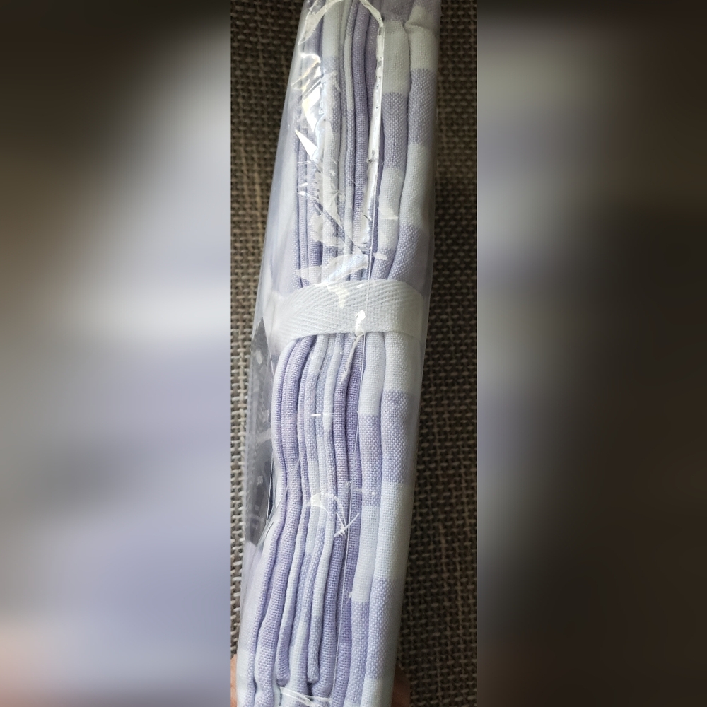 Cottoniva Lavender and White Checkered Napkins Set - Picture 6 of 6